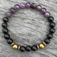 Bracelet pour Homme Agate et Améthyste